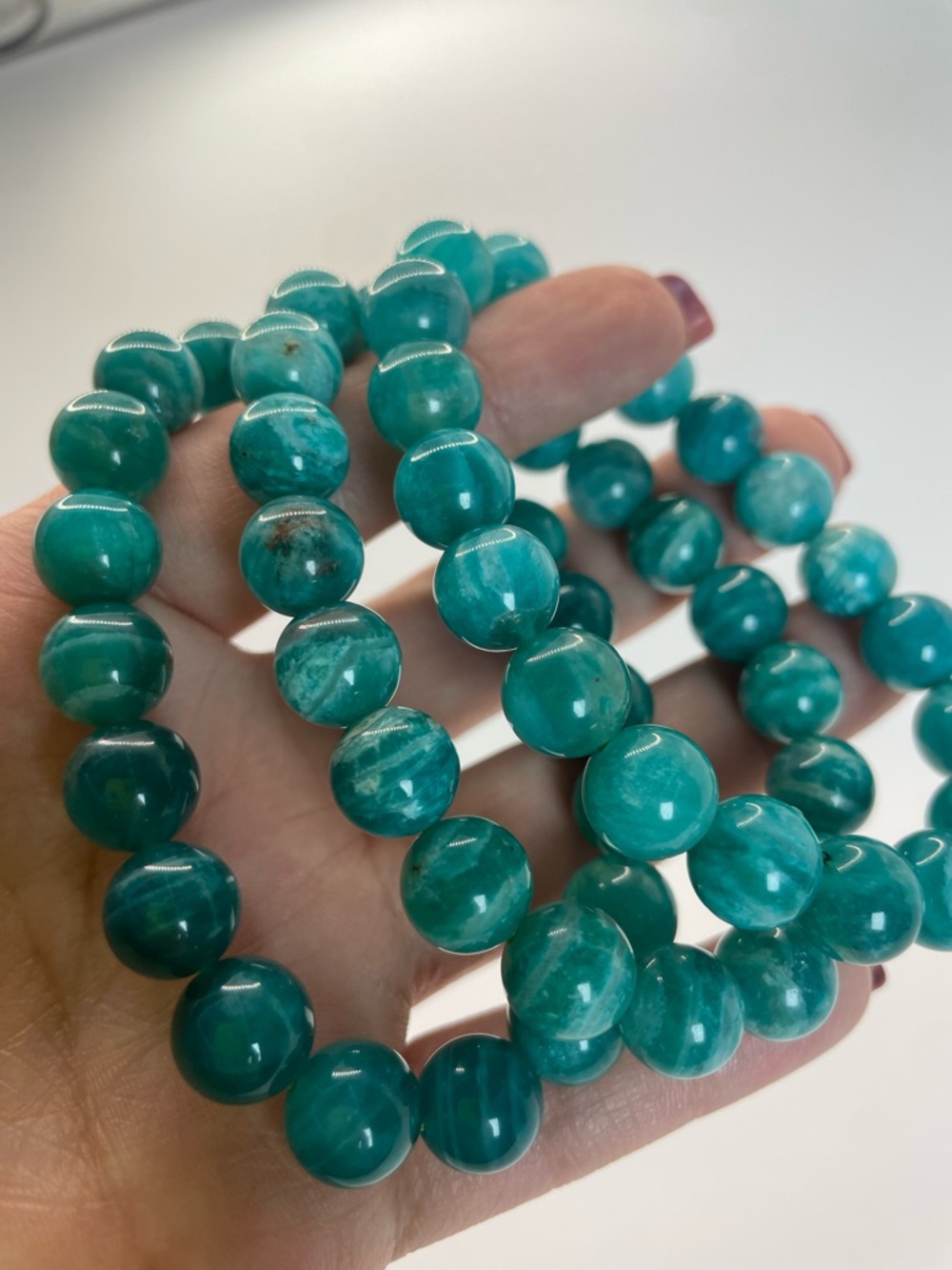 ONE Dark Amazonite Bead Stretch Bracelet - 10mm (0110)